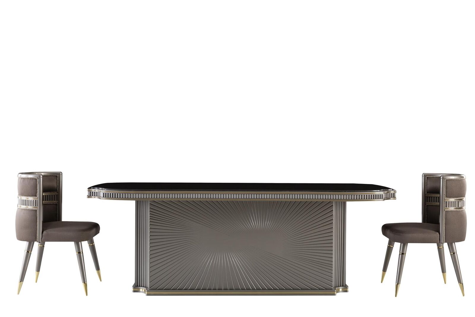 Esszimmer Set Braun Esstisch 2x Stühle Garnitur Tische Gruppe 3tlg.