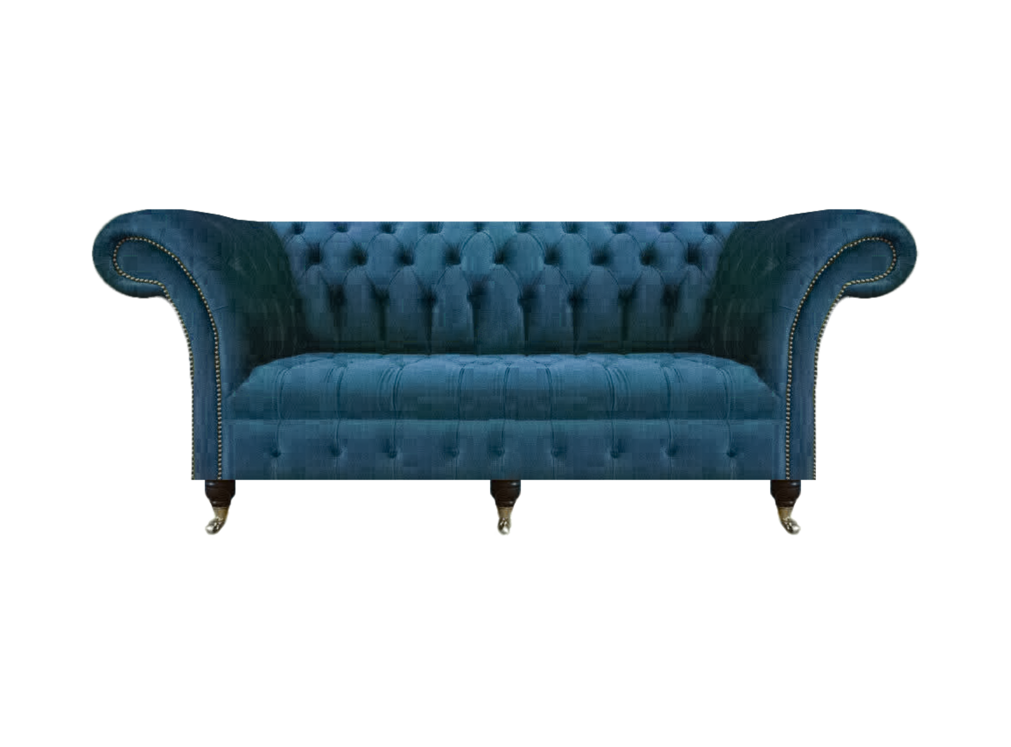 Blau Textil Chesterfield Dreisitze Sofa Couch Sitzmöbel Designer Modern Neu