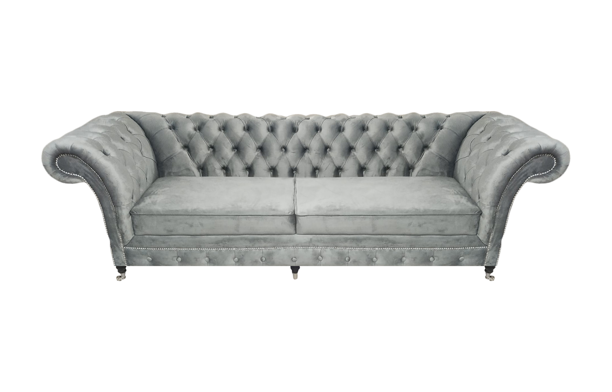 Polstermöbel Grau Sofa Zweisitzer Couch Designer Wohnzimmer Möbel Chesterfield