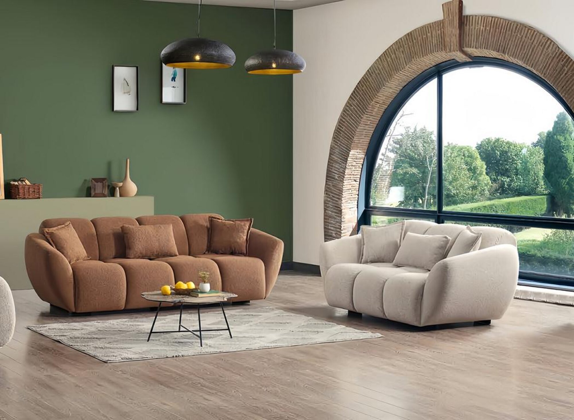 Sofagarnitur Couch Set Polster Möbel Einrichtung 3+2 Sitz Couchen Stoffsofa