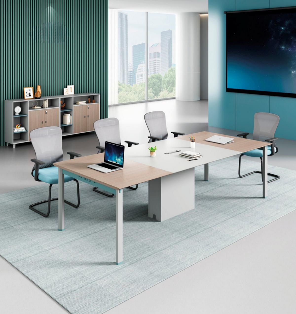 Büro Einrichtung Konferenztisch Meeting Table mit Regal Komplette Einrichtung