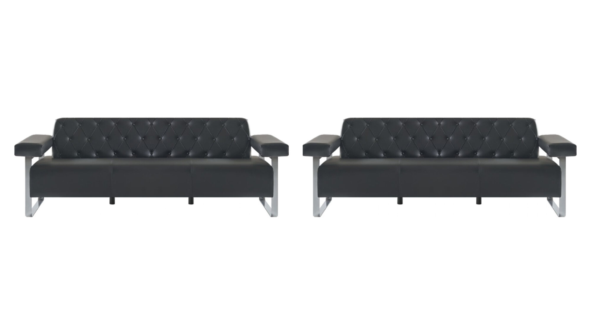 Modern Stil Chesterfield Desgin Set 2tlg Sofagarnituren Exclusive Schwarz