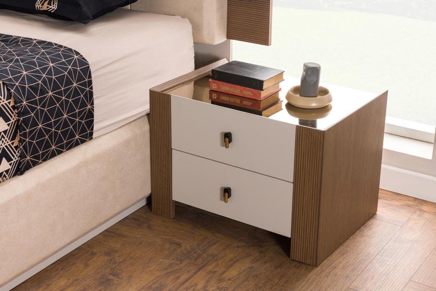 Braun Nachttisch im Schlafzimmer moderne Möbel stilvoller Nachttisch Luxus