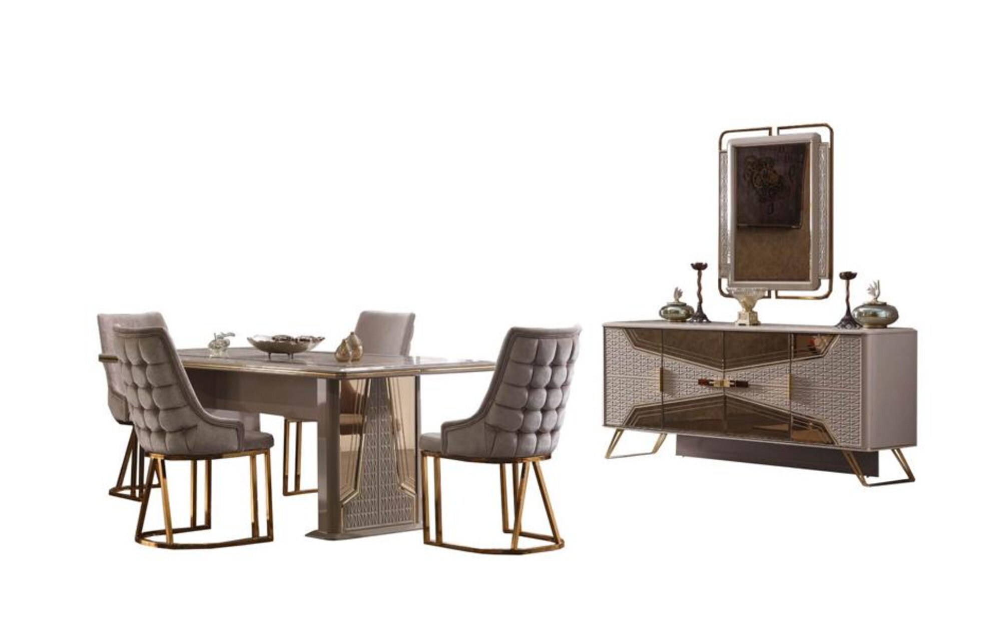 Esszimmer Set Essgruppe Komplettgarnitur Essgarnitur Konsole Spiegel 7tlg.