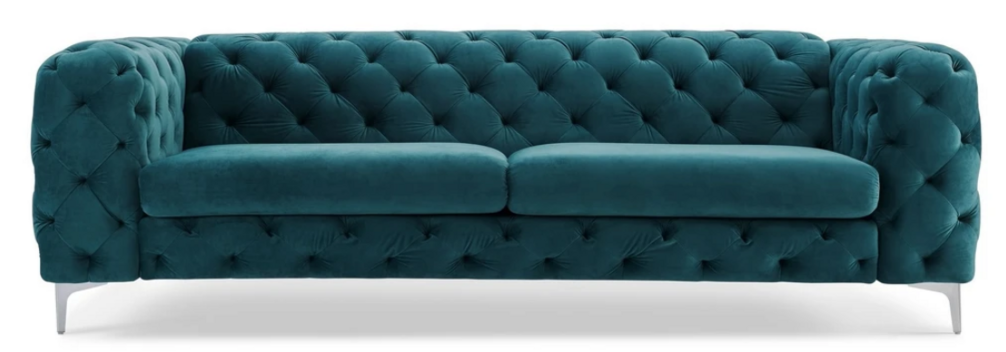 Chesterfield Sofa Dreisitzer Grün Kreative Möbel Textil Stoff Wohnzimmer Neu