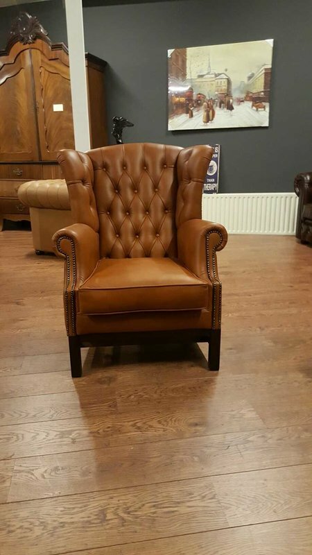 Chesterfield Ohrensessel Sessel Polster Fernseh Büro Couch 100% Echtes