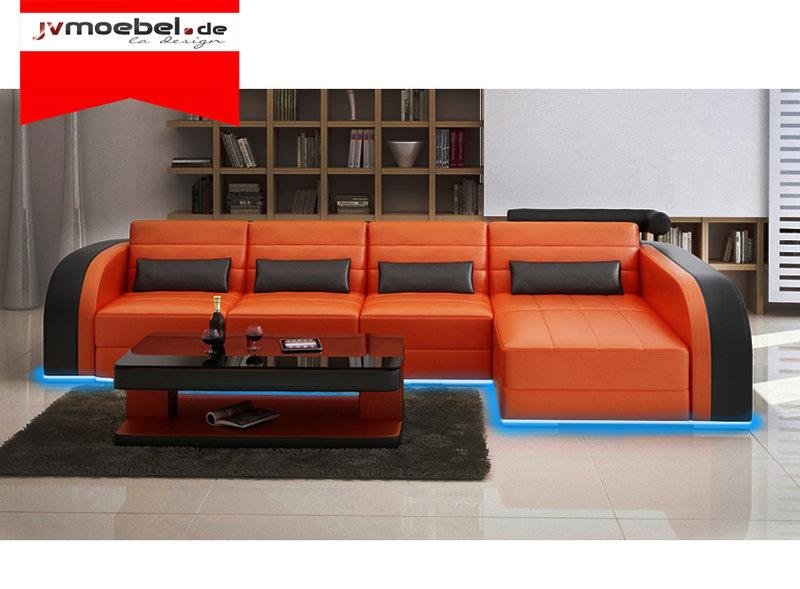 Big Couch Sofa Wohnlandschaft Polster Eck Leder Sofa Garnitur Couchen