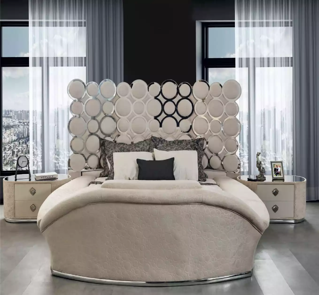 Designerbett Luxus Textilbetten Schlafzimmer Doppelbett 200x200cm Bettrahmen