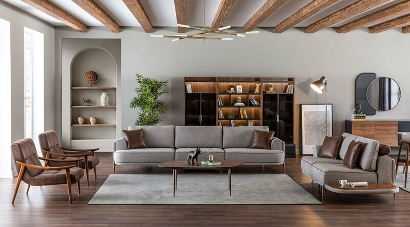 Stoffsofa Sofagarnitur Stoff Sofas Grau Sofa 32 Sitzer Couchtisch Möbel