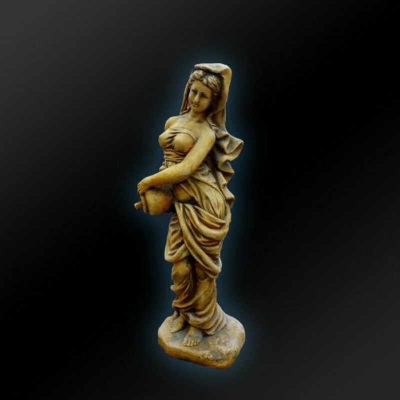 Wasserspeier Brunen Figur Steinfigur für Garten Dekorative Dame Teich Antik