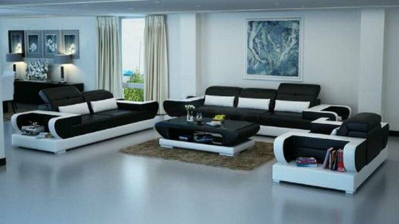 Wohnlandschaft Polster Sofagarnitur Sofa Couch Garnitur Landschaft Leder