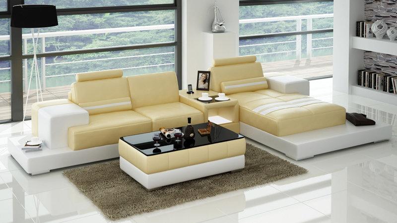 Ledersofa Couch Wohnlandschaft Ecksofa Eck Modern Garnitur Dekor Design