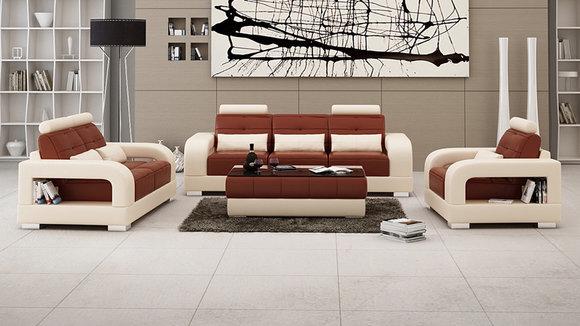 Ledersofa Couch Sofagarnitur 3+2+1 Sitzer Garnitur Design Modern Sofa
