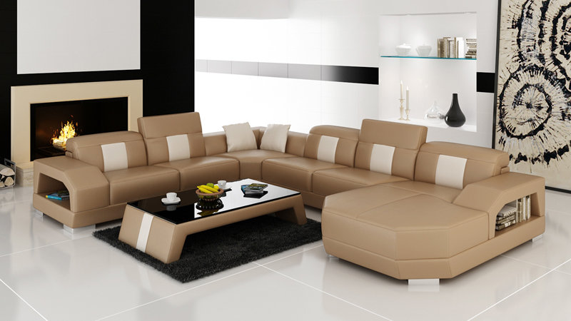 Ledersofa Sofa Couch Wohnlandschaft Ecksofa Eck Garnitur Design Modern