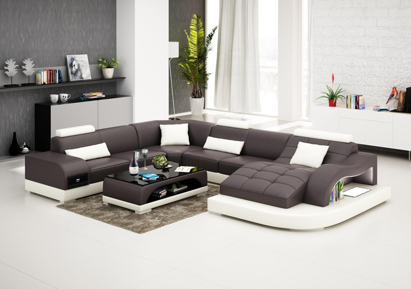 Ledersofa Couch Wohnlandschaft Modern Ecksofa Eck Dekor Design Garnitur