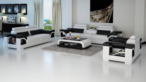 Ledersofa Couch Wohnlandschaft 3+2+1 Sitzer Modern Garnitur Design Sofa