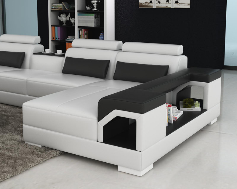 Ledersofa Couch Wohnlandschaft Ecksofa Dekor Eck Design Modern Garnitur