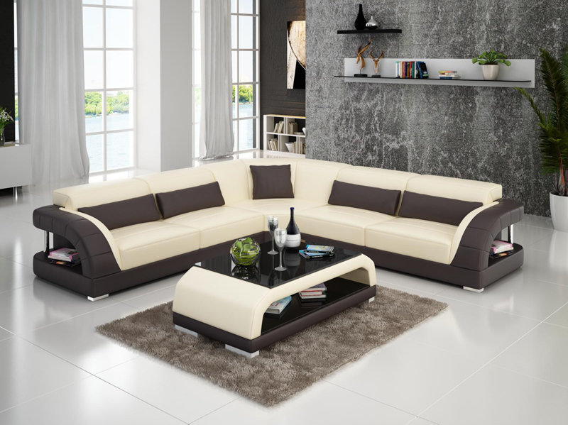 Ledersofa Couch Sofa Wohnlandschaft Eck Ecksofa Modern Design Garnitur