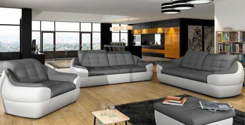Sofagarnitur Sofa Couch 3+1+1 Garnitur mit Relax Funktion Couchgarnitur