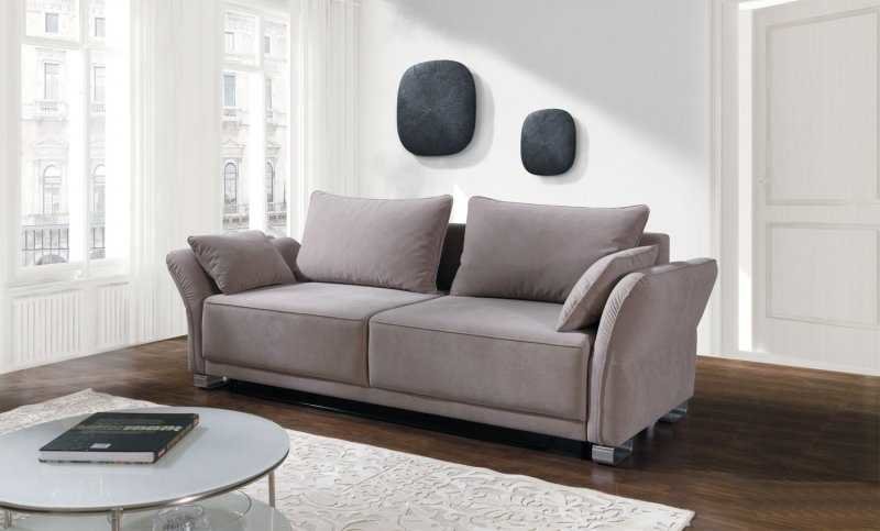 3 Sitz Sofa Couch Textil Polster Stoff Garnitur Schlafsofa Bettfunktion Neu