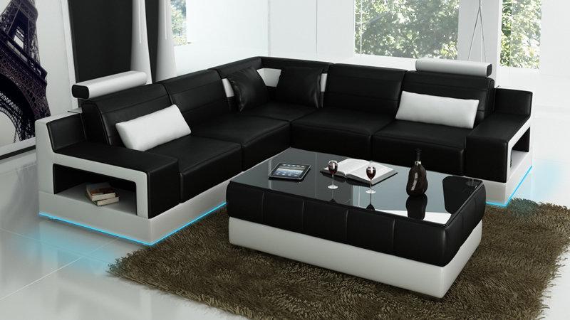 Ledersofa Couch Wohnlandschaft Sofa Ecksofa Eck Garnitur Design Modern