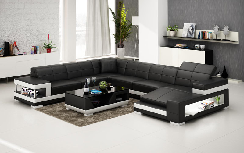 Ledersofa Couch Wohnlandschaft Modern Ecksofa Dekor Eck Design Garnitur