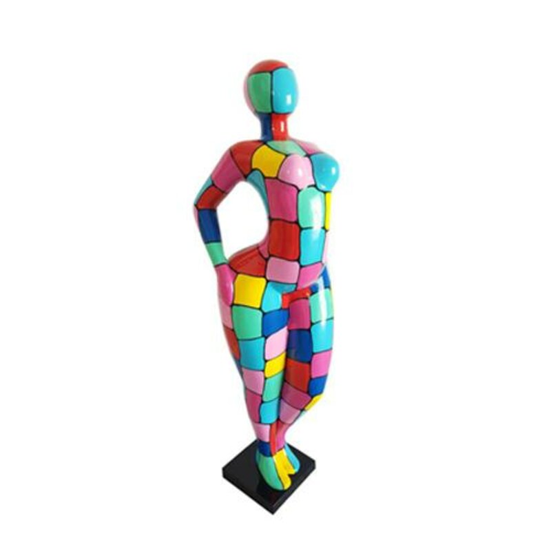Abstrakte Figur Statue Bunt bemalte Statuen Skulpturen 130cm XXL