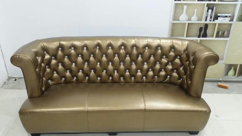Chesterfield Sofa Couch Polster 3 Sitzer 100% Echtes Leder Sofort