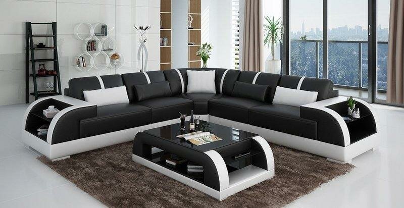 Leder L Form Wohnlandschaft Couch Modern Big XXL Sofa Polster Ecke Garnitur