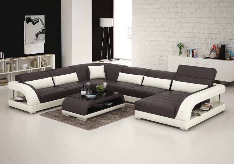 Ledersofa Couch Wohnlandschaft Ecksofa Modern Dekor Eck Design Garnitur