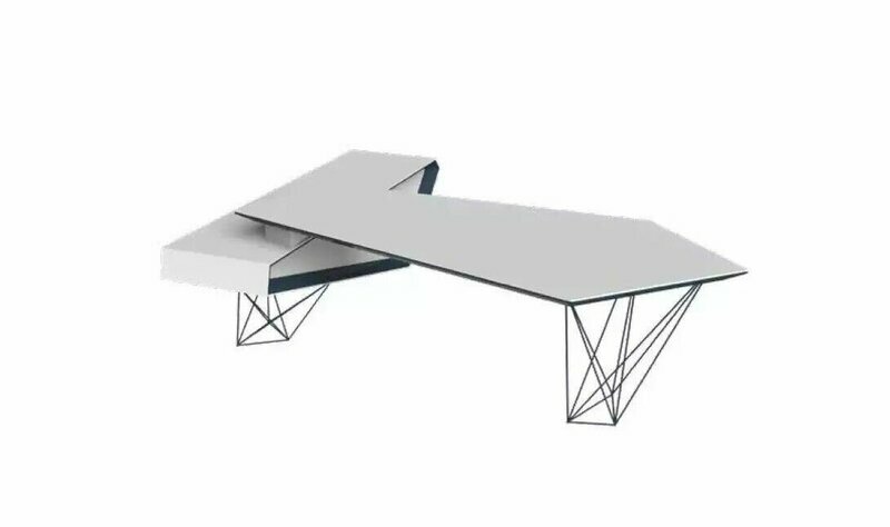 JVmoebel Eckschreibtisch Eckschreibtisch Arbeits Schreib Büro Tisch Luxus Designer Möbel Weiß (1-St., 1x nur Eckschreibtisch), Made in Europa