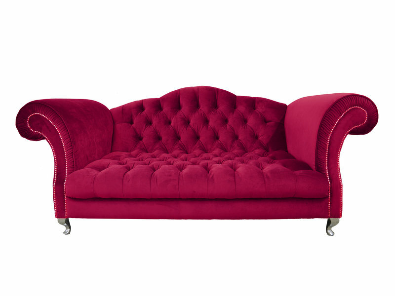 Chesterfield Sofa Polster Dunkelrosa Couchen Sofas Klassisch Garnitur SLIII