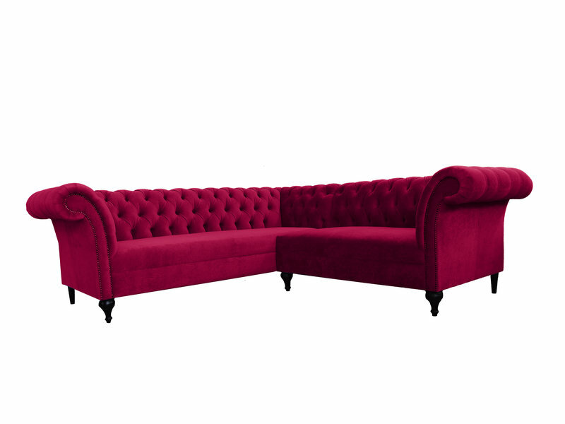 Chesterfield Ecksofa Eckcouch Designer Sofa Couch Samt Rosa Ledersofa Modern
