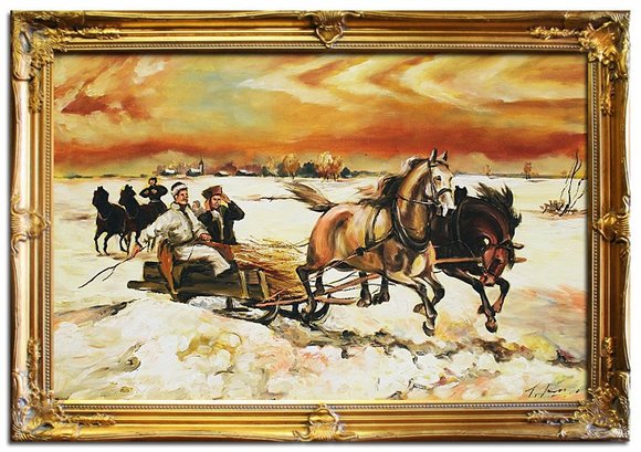 Russischer Zar Gemälde Ölbild Bild Bilder Echt Holz gold