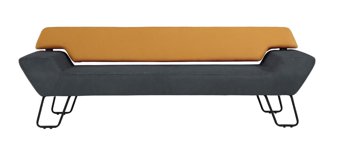 Sofa 3 Sitzer Couch Moderne Luxus Polster Sitz Garnitur Leder Orange Textil