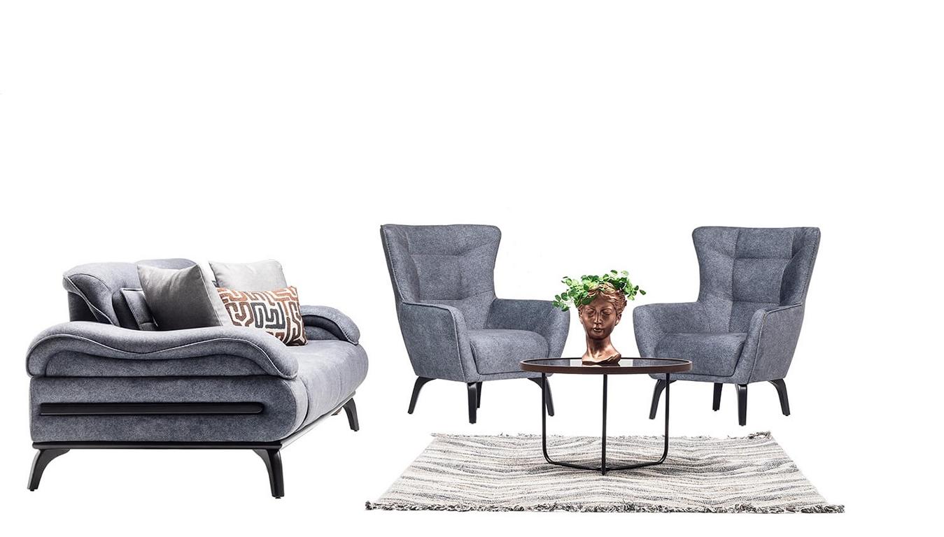 Polstergruppe Sofa Set Wohnzimmergarnitur Garnitur Couch Sofagarnitur 3+1+1