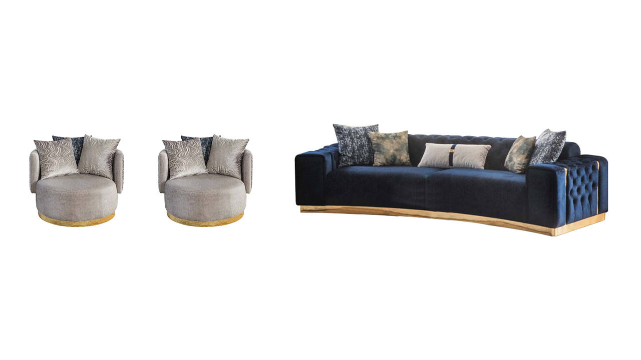 Wohnzimmer SItzgarnitur Chesterfield 4-Sitzer 2x Sessel 3tlg
