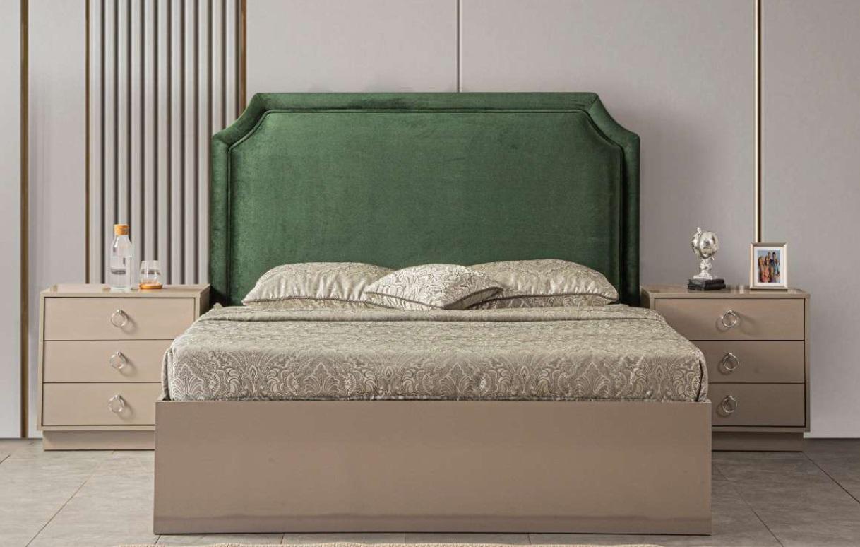 Bett 2x Nachttische Modern Schlafzimmer Möbel Luxus Holz Design 3tlg.