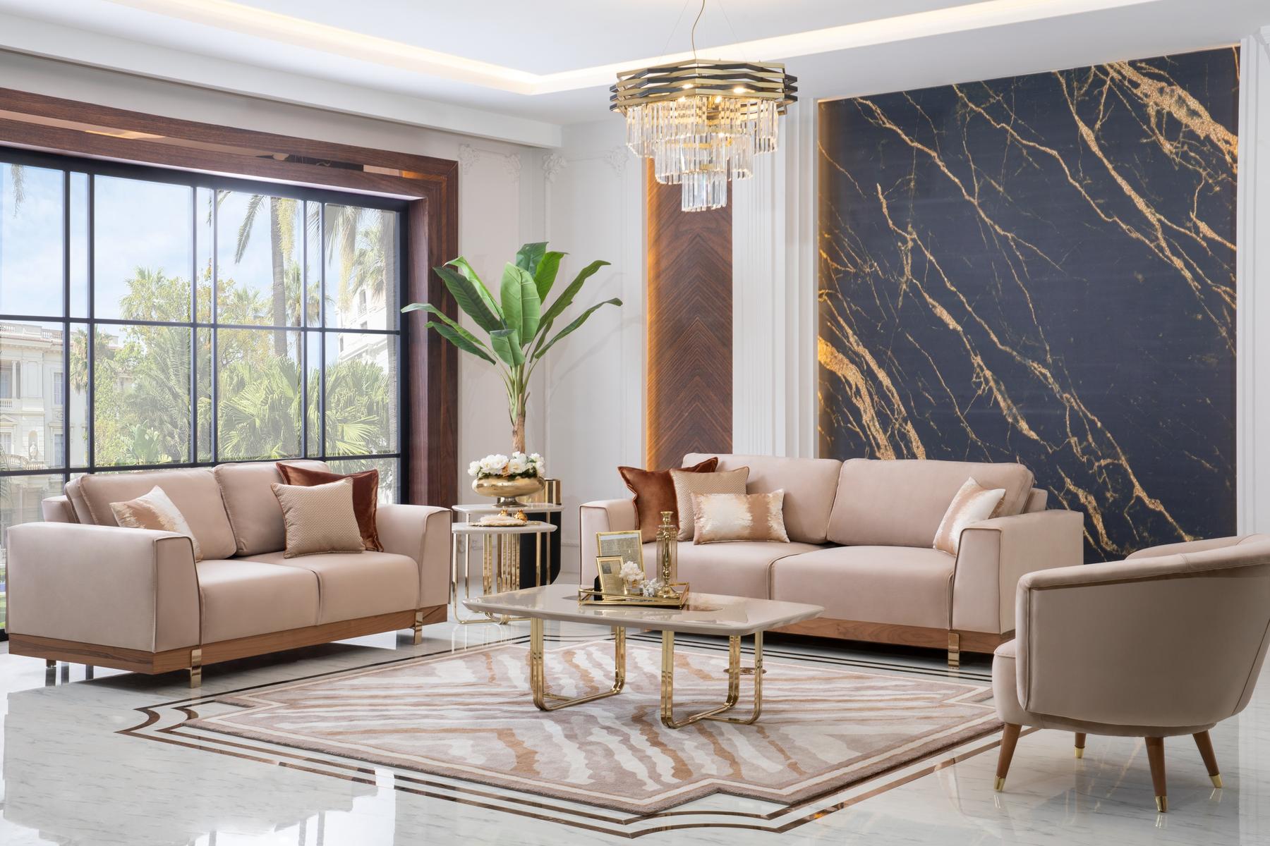 Luxus Sofagarnitur 3+2+1 Sitz Sessel Couch Polster Möbel Design 3tlg.