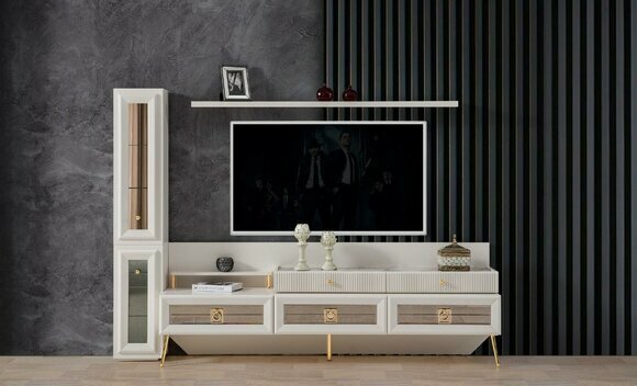 Wand Wohnwand Wohnzimmer Möbel luxus rtv Wohnwände Schrank Regal Neu