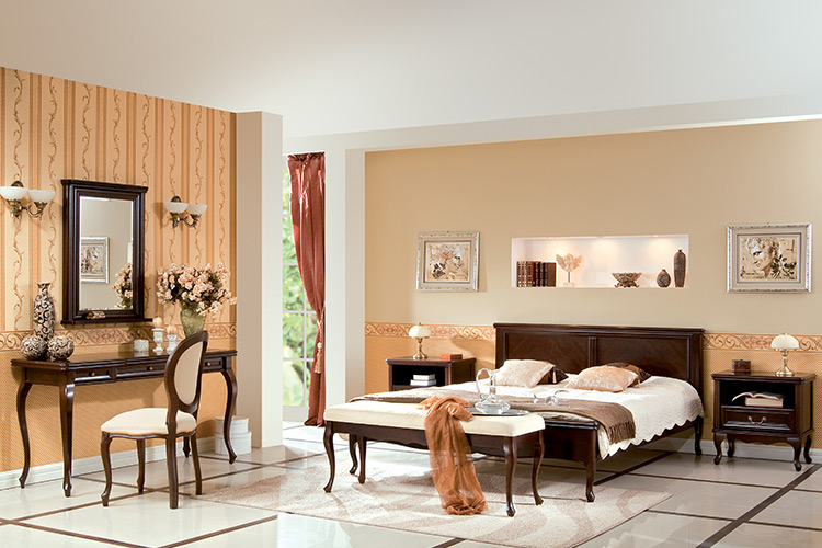 Komplettes Schlafzimmer Bett Pufa Nachttisch Schminktisch Stuhl Italy Möbel