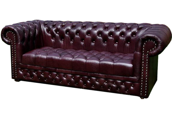 Chesterfield Design 3 Sitzer mit Bettfunktion Sofa Couch Polster Braun Couchen