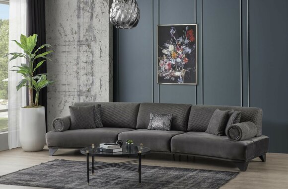 Sofa 5 Sitzer Couch Polstersofa xxl Sofas Wohnzimmer Stoff Big Wohnlandschaft