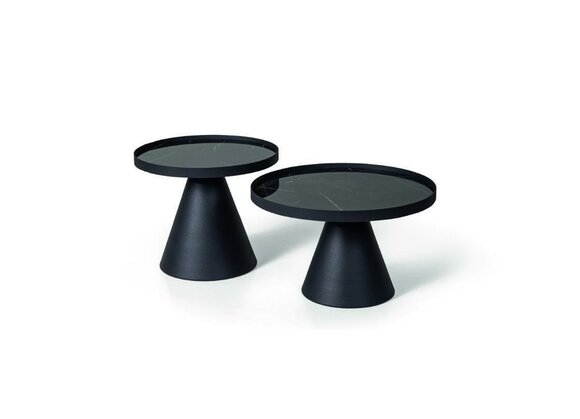 Couchtische Designer Wohnzimmer Edelstahl Möbel Tisch Schwarzer 2er Set