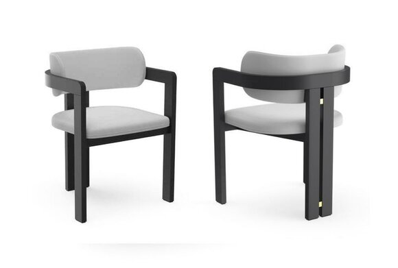Stuhl Esszimmerstuhl Grau Küchenstuhl Lehnstuhl Luxus Modern Esszimmer