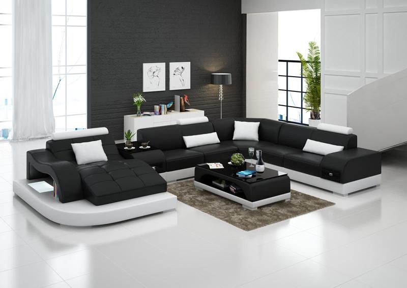 Sofagarnitur 3+2+1 Set Leder Polster Sofa Hutten Couch Designer
