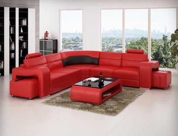 Ledersofa Ecksofa Eckcouch Wohnlandschaft L Form Couch Sofa Pisa