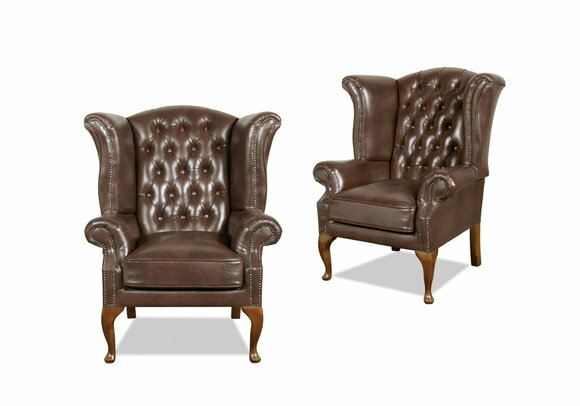 Chesterfield Ohrensessel Queen Sessel Antik Look Couch Polster Fernseh