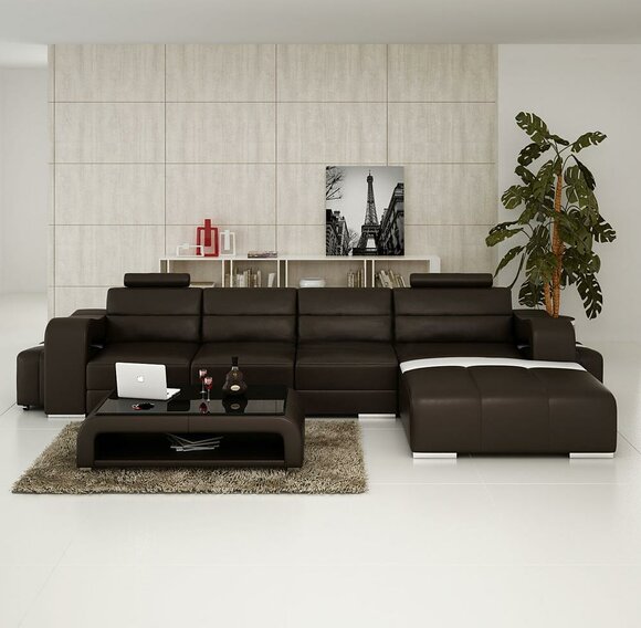 Ledersofa Ecksofa Pisa Wohnlandschaft Couch Sofa L-Form BETA Couchen