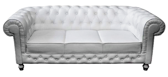 Chesterfield Design Couch Sofa 3 Sitzer Polster Leder Sofas Couchen Weiß